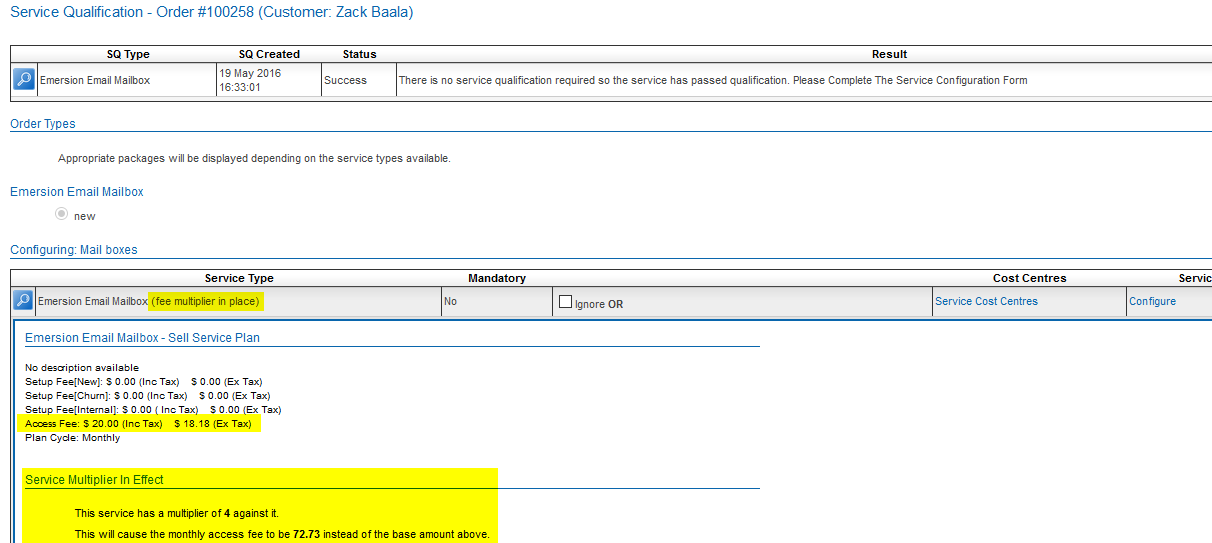 Showing extended details just prior to proceeding with an order